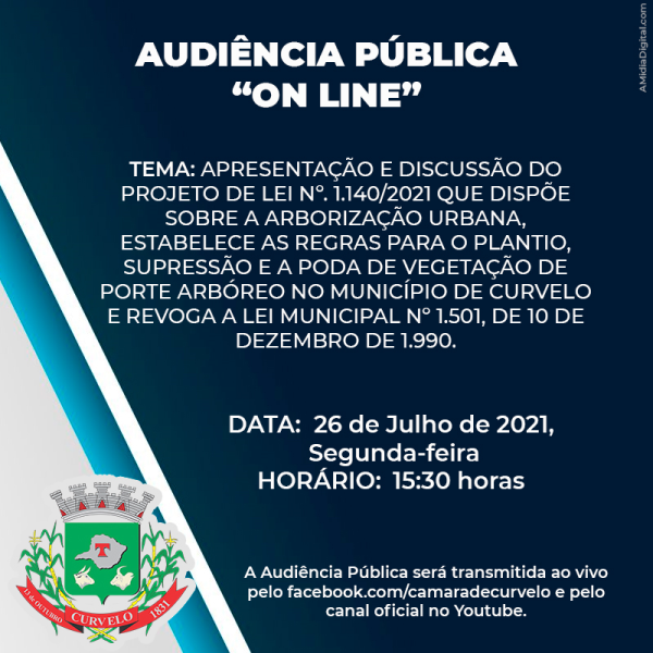 AUDIÊNCIA PÚBLICA ON LINE - ARBORIZAÇÃO URBANA