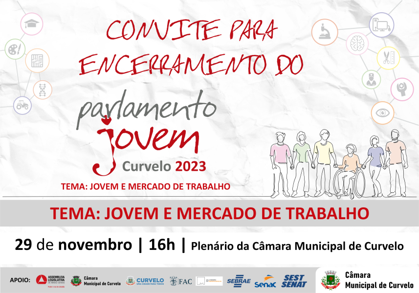 VENHA PARTICIPAR DA CERIMÔNIA DE ENCERRAMENTO DO PARLAMENTO JOVEM 2023!