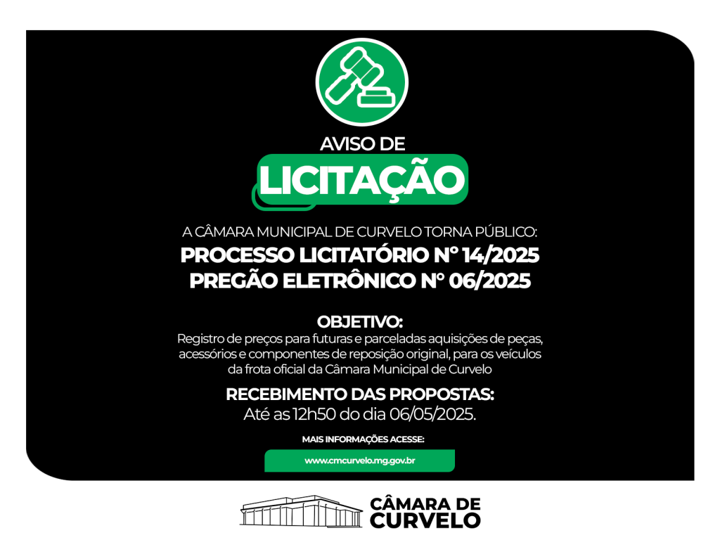 AVISO DE LICITAÇÃO - PREGÃO ELETRÔNICO N.º 06/2025
